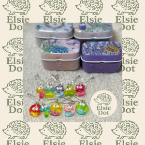 Tiny Tins with Cute Face Numerical Stitch Counters 0-9