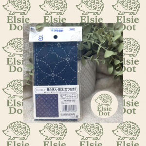 Sashiko Printed Cloth - Blue Circular