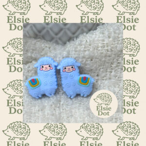 Knitting Needle Stitch Stoppers - Blue Llamas