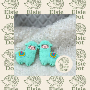 Knitting Needle Stitch Stoppers - Mint Llamas