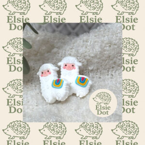 Knitting Needle Stitch Stoppers - White Llamas