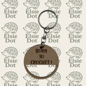Wooden Crochet Keyring - Born to Crochet