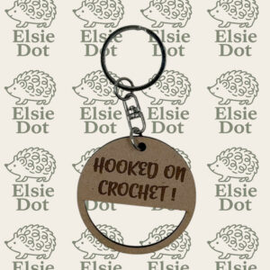 Wooden Crochet Keyring - Hooked on Crochet!