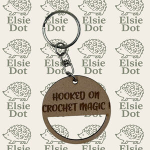 Wooden Crochet Keyring - Hooked on Crochet Magic